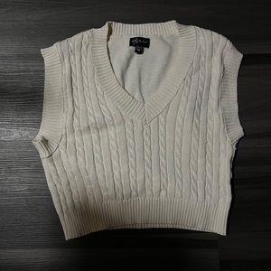 white knit vest